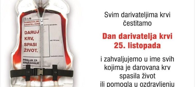 Dan darivatelja krvi – 25. listopada